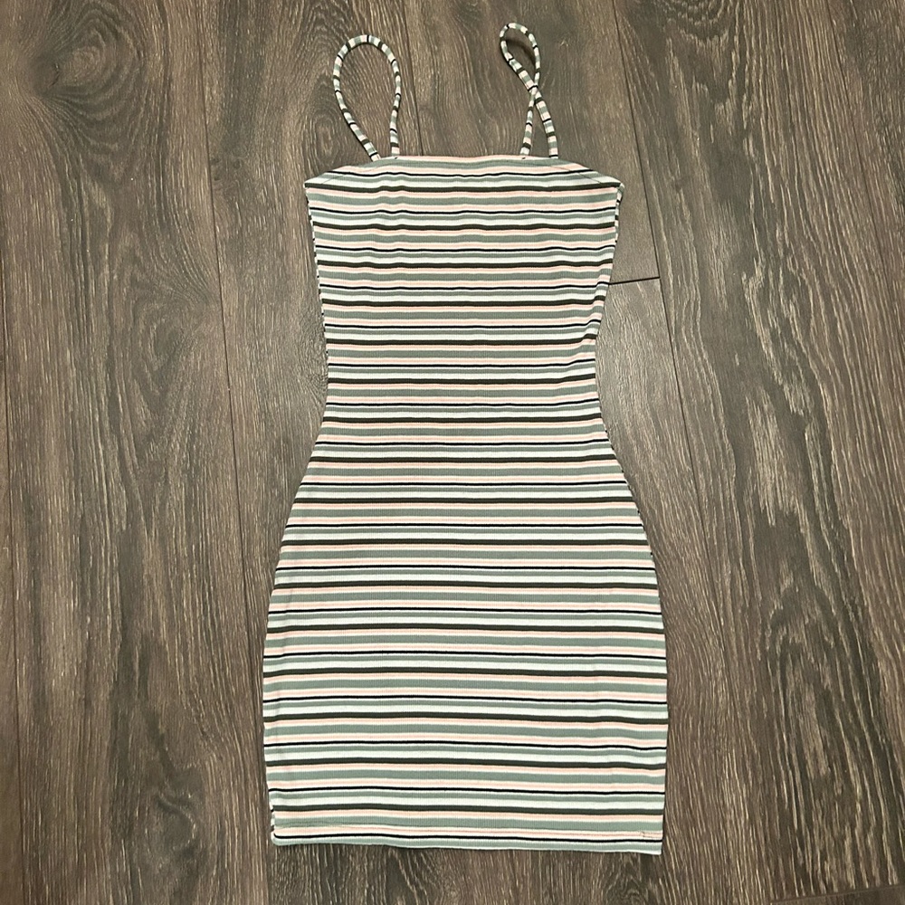 H&M Striped Y2K BodyCon Tank Dress XS